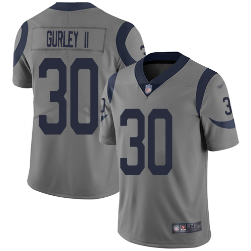Los Angeles Rams #30 Todd Gurley II Gray Men's Stitched Limited Inverted Legend Jersey Men's