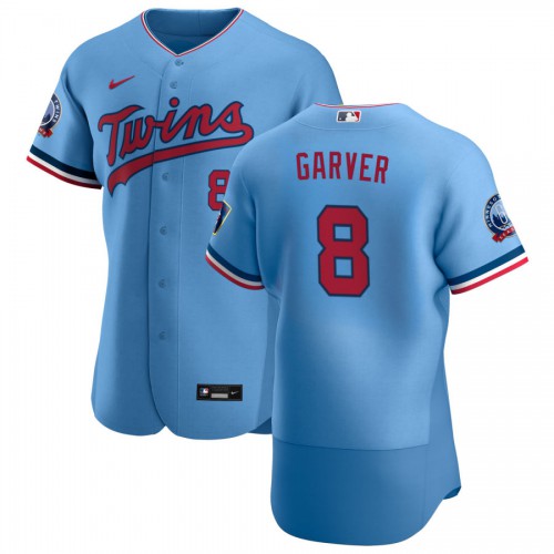 Minnesota Minnesota Twins #8 Mitch Garver Men's Light Blue Alternate 2020 60th Season Authentic Team Jersey Men's