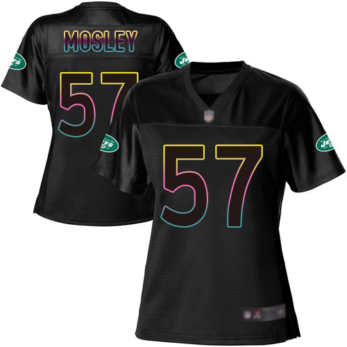 Jets #57 C.J. Mosley Black Women's Fashion Game Jersey
