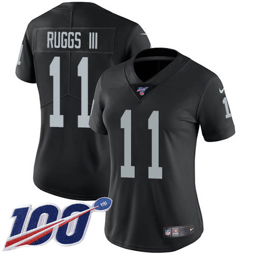 Las Vegas Raiders #11 Henry Ruggs III Black Team Color Women's Stitched 100th Season Vapor Untouchable Limited Jersey Womens