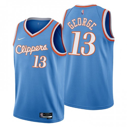 Los Angeles Los Angeles Clippers #13 Paul George Mens Blue 2021/22 Swingman Jersey - City Edition Mens