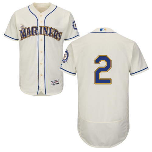 Seattle Mariners #2 Jean Segura Cream Flexbase Authentic Collection Stitched Jersey Men's