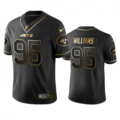 New York Jets #95 Quinnen Williams Men's Stitched Vapor Untouchable Limited Black Golden Jersey Men's
