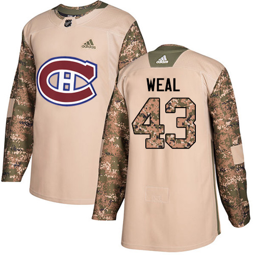 Adidas Montreal Canadiens #43 Jordan Weal Camo Authentic 2017 Veterans Day Stitched Jersey Men's