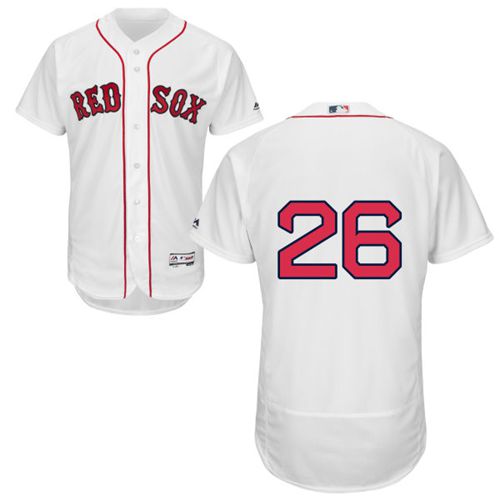 Boston Red Sox #26 Wade Boggs White Flexbase Authentic Collection Stitched Jersey Men's