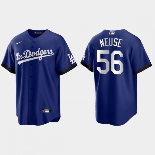 Los Angeles Los Angeles Dodgers #56 Sheldon Neuse Men's 2021 City Connect Game Jersey Royal Men's