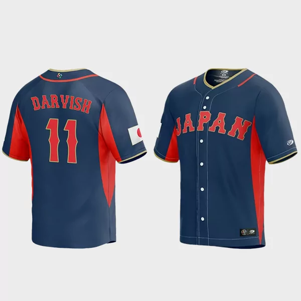 Yu Darvish 11 Japan Baseball 2023 World Baseball Classic Jersey – Navy