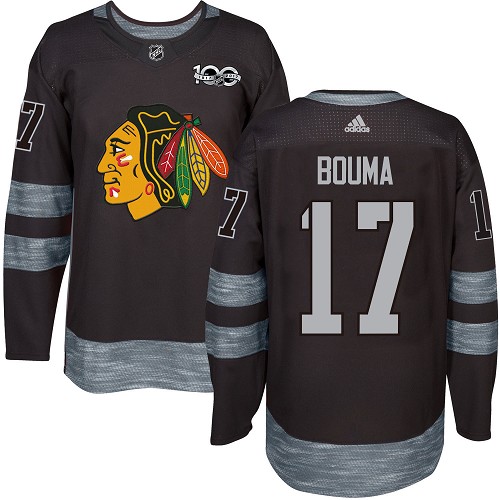 Adidas Chicago Blackhawks #17 Lance Bouma Black 1917-2017 100th Anniversary Stitched Jersey Men's