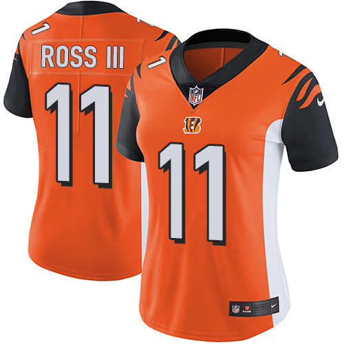 Cincinnati Bengals #11 John Ross III Orange Alternate Women's Stitched Vapor Untouchable Limited Jersey Womens