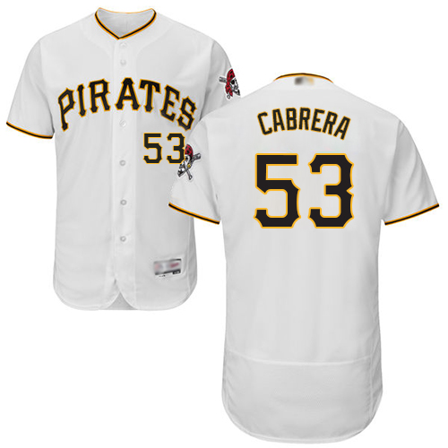 Pittsburgh Pirates #53 Melky Cabrera White Flexbase Authentic Collection Stitched Jersey Men's