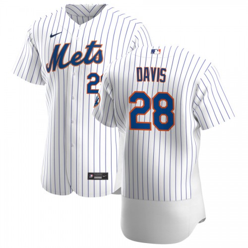 New York New York Mets #28 J.D. Davis Men's White Home 2020 Authentic Player Jersey Men's