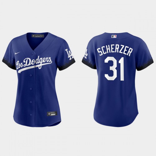 Los Angeles Los Angeles Dodgers #31 Max Scherzer Women's 2021 City Connect Jersey Royal Womens
