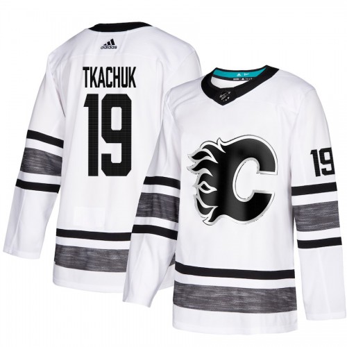 Adidas Calgary Flames #19 Matthew Tkachuk White 2019 All-Star Game Parley Authentic Stitched Jersey Men's
