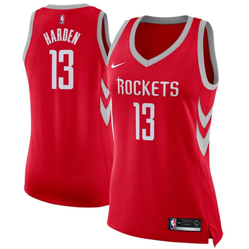 Houston Rockets #13 James Harden Red Womens Swingman Icon Edition Jersey Womens