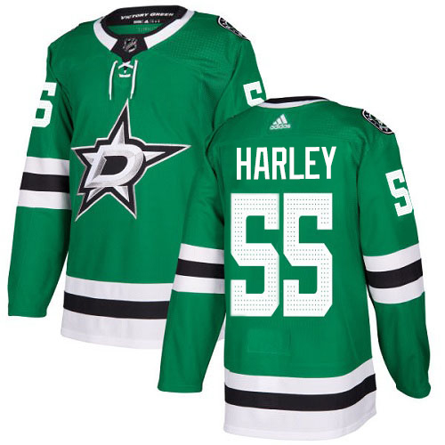 Adidas Dallas Stars #55 Thomas Harley Green Home Authentic Stitched Jersey Men's