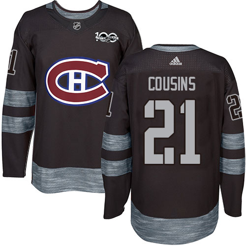 Adidas Montreal Canadiens #21 Nick Cousins Black 1917-2017 100th Anniversary Stitched Jersey Men's