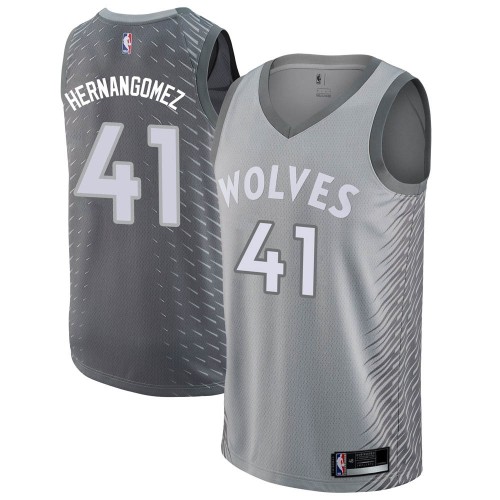 Minnesota Timberwolves #41 Juan Hernangomez Silver Youth Swingman City Edition Jersey Youth