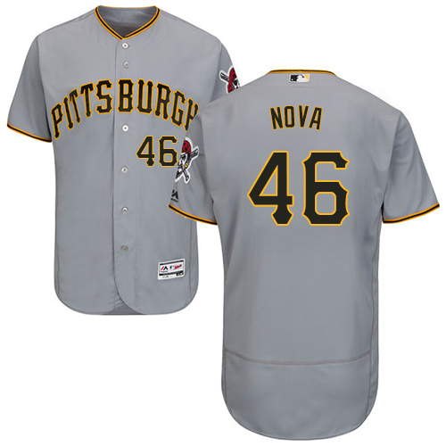 Pittsburgh Pirates #46 Ivan Nova Grey Flexbase Authentic Collection Stitched Jersey Men's