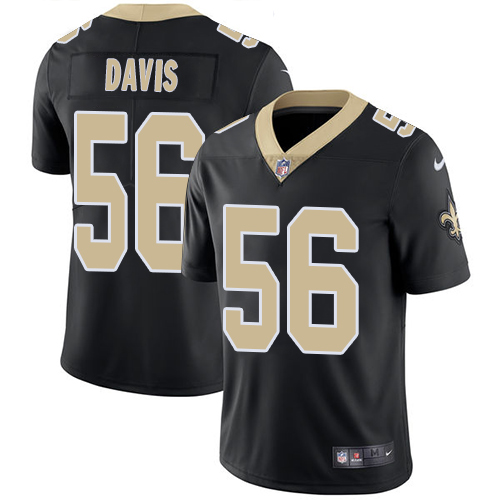 New Orleans Saints #56 DeMario Davis Black Team Color Men's Stitched Vapor Untouchable Limited Jersey Men's