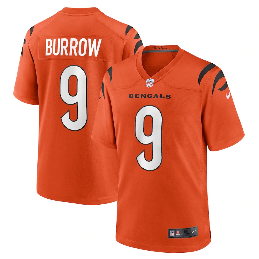 Cincinnati Bengals #9 Joe Burrow Orange Alternate Game Jersey