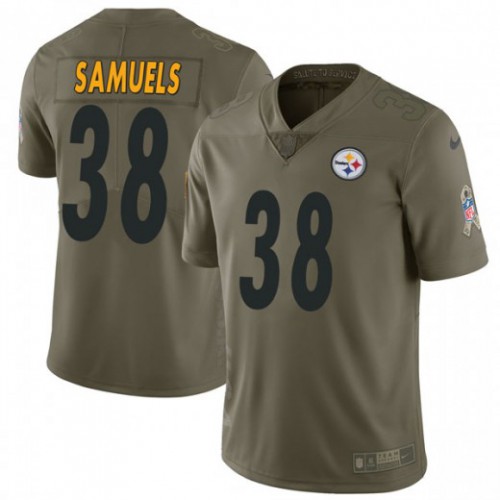 Pittsburgh Steelers #38 Jaylen Samuels Olive Men's Stitched Limited 2017 Salute to Service Jersey Men's