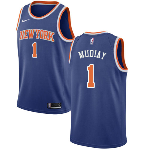 New York Knicks #1 Emmanuel Mudiay Blue Youth Swingman Icon Edition Jersey Youth