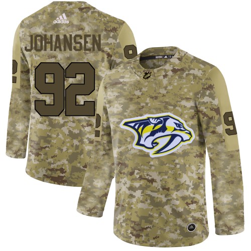 Adidas Nashville Predators #92 Ryan Johansen Camo Authentic Stitched Jersey Men's
