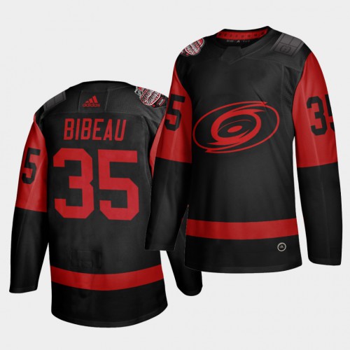Carolina Carolina Hurricanes #35 Antoine Bibeau Black Men's 2021 Stadium Series Outdoor Game Jersey Men's