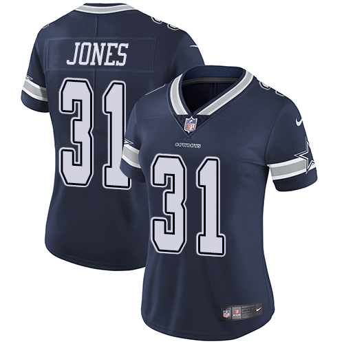 Dallas Cowboys #31 Byron Jones Navy Blue Team Color Women's Stitched Vapor Untouchable Limited Jersey Womens