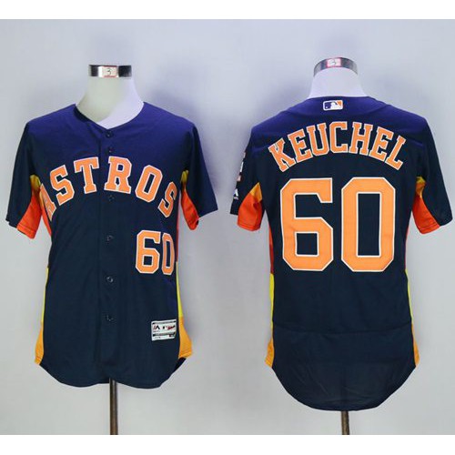 Houston Astros #60 Dallas Keuchel Navy Blue Flexbase Authentic Collection Stitched Jersey Men's