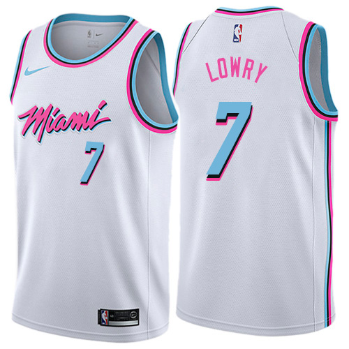Miami Heat #7 Kyle Lowry Youth White Swingman City Edition Jersey Youth