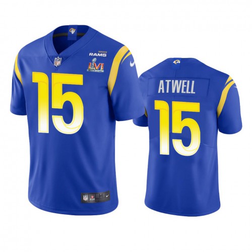 Los Angeles Los Angeles Rams #15 Tutu Atwell Men's Super Bowl LVI Patch Vapor Limited Jersey - Royal Men's