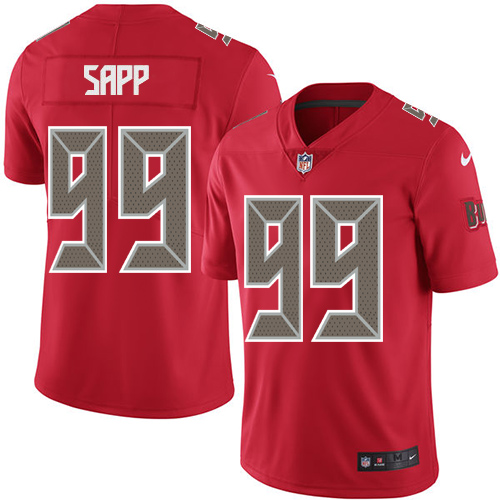 Tampa Bay Buccaneers #99 Warren Sapp Red Men's Stitched Limited Rush Jersey Men's