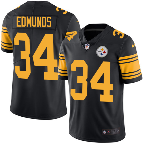 Pittsburgh Steelers #34 Terrell Edmunds Black Men's Stitched Limited Rush Jersey Men's