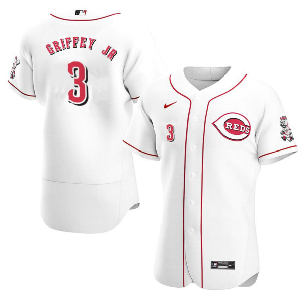Men's Cincinnati Reds 3 Authentic White Home 2020 Ken Griffey Jr Jersey