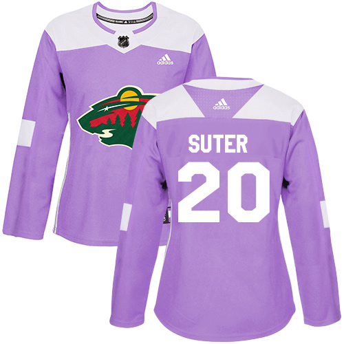 Adidas Minnesota Wild #20 Ryan Suter Purple Authentic Fights Cancer Women's Stitched Jersey Womens