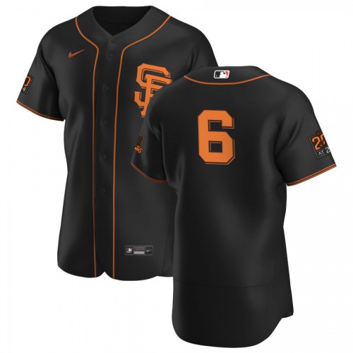 San Francisco San Francisco Giants #6 Steven Duggar Men's Black Alternate 2020 Authentic 20 at 24 Patch Player Jersey Men's