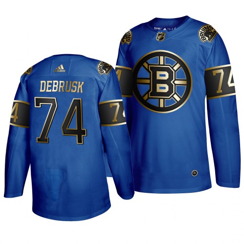 Adidas Boston Bruins #74 Jake Debrusk 2019 Father's Day Black Golden Men's Authentic Jersey Royal Men's