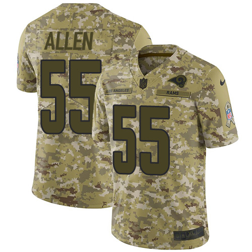 Los Angeles Rams #55 Brian Allen Camo Men's Stitched Limited 2018 Salute To Service Jersey Men's