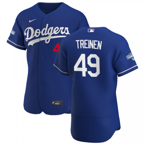 Los Angeles Los Angeles Dodgers #49 Blake Treinen Men's Royal Alternate 2020 World Series Champions Authentic Player Jersey Men's