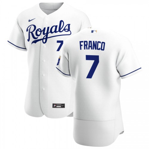 Kansas City Kansas City Royals #7 Maikel Franco Men's White Home 2020 Authentic Player Jersey Men's
