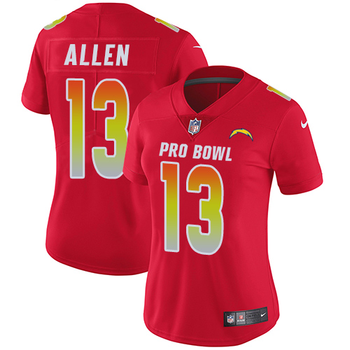 Chargers #13 Keenan Allen Red Women's Stitched Limited AFC 2018 Pro Bowl Jersey