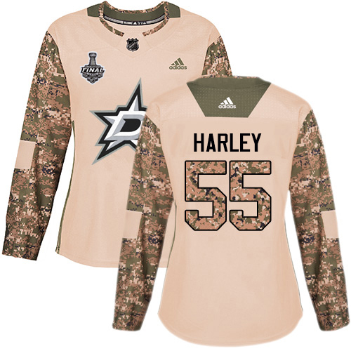 Adidas Dallas Stars #55 Thomas Harley Camo Authentic 2017 Veterans Day Women's 2020 Stanley Cup Final Stitched Jersey Womens