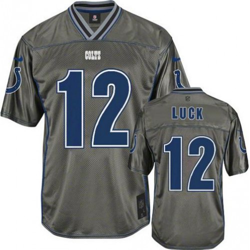 Indianapolis Colts #12 Andrew Luck Grey Men's Stitched Elite Vapor Jersey Men's