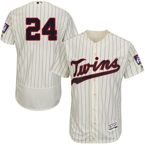Minnesota Twins #24 C.J. Cron Cream Strip Flexbase Authentic Collection Stitched Jersey Men's