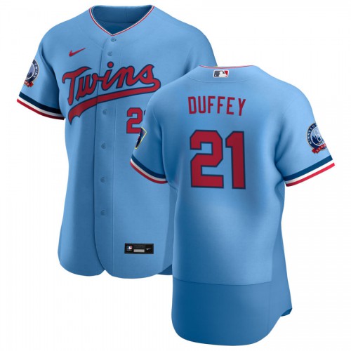 Minnesota Minnesota Twins #21 Tyler Duffey Men's Light Blue Alternate 2020 60th Season Authentic Team Jersey Men's