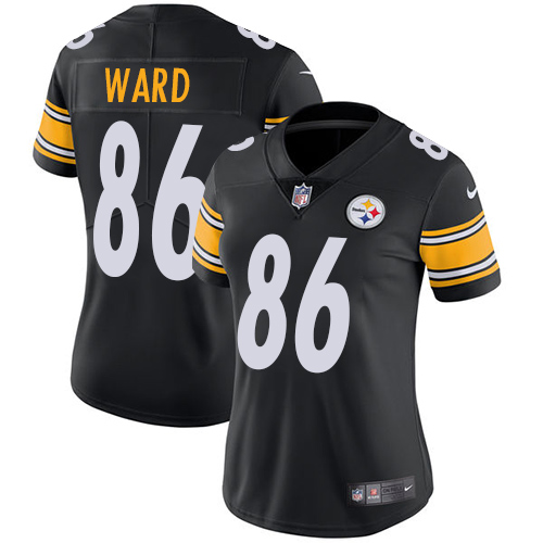 Pittsburgh Steelers #86 Hines Ward Black Team Color Women's Stitched Vapor Untouchable Limited Jersey Womens