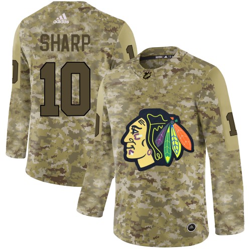 Adidas Chicago Blackhawks #10 Patrick Sharp Camo Authentic Stitched Jersey Men's