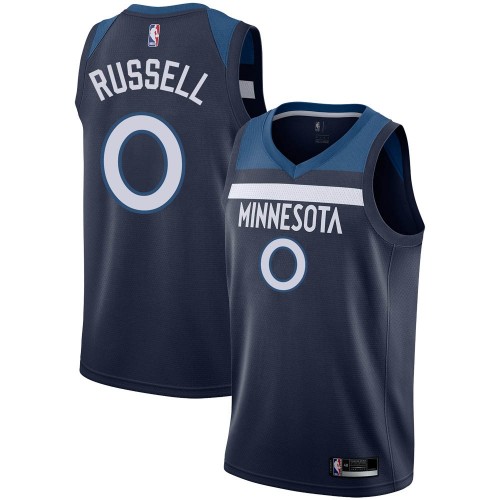 Minnesota Timberwolves #0 DAngelo Russell Navy Blue Authentic Icon Edition Jersey Mens