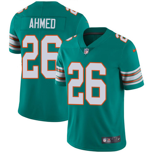 Miami Dolphins #26 Salvon Ahmed Aqua Green Alternate Men's Stitched Vapor Untouchable Limited Jersey Men's